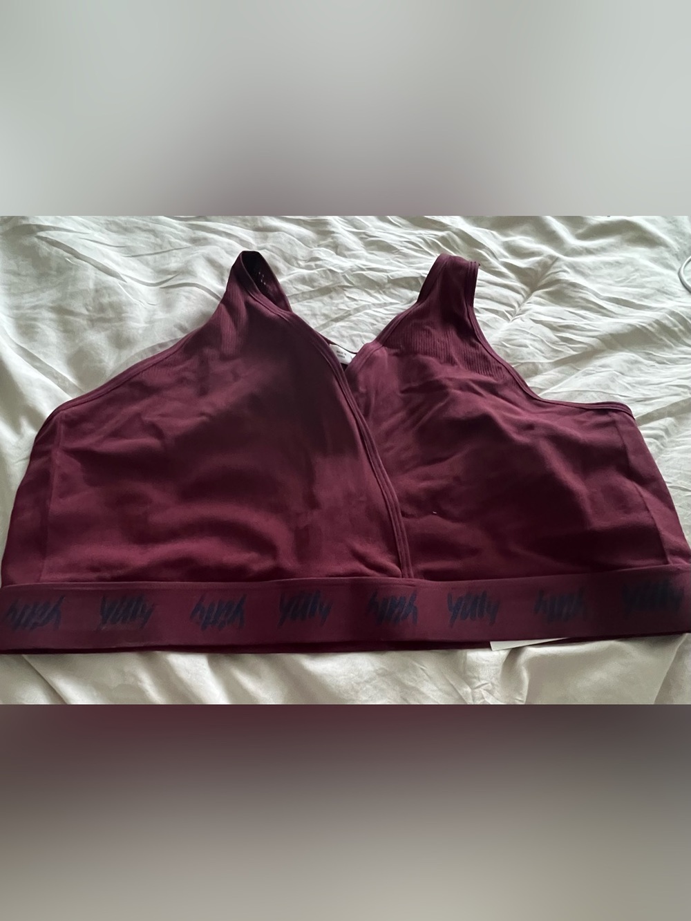 YITTY Burgundy Wireless Sports Bra